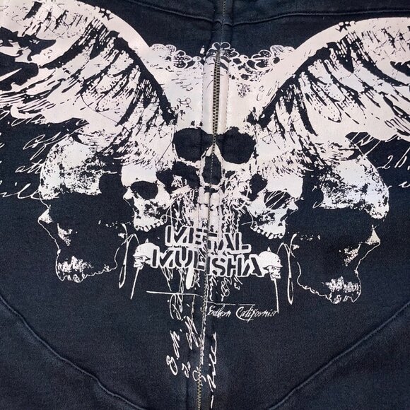 Metal Mulisha Vintage Mens Jacket Size Large Black War Paint Reversible Rare - Picture 5 of 16